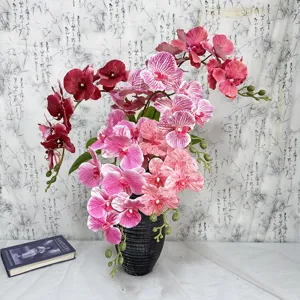 Kunstmatige Phalaenopsis Orchidee Bloemen 9 Hoofden Golvende Zijde Nep Bloemen Huis Woonkamer Bruiloft Feest Podium Decor