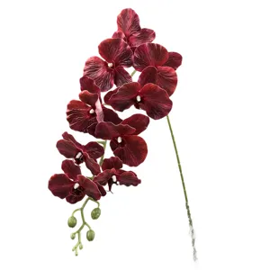 9-Kops Kunstmatige Phalaenopsis Orchidee Stengel Nep Bloem Huis Woonkamer Decor