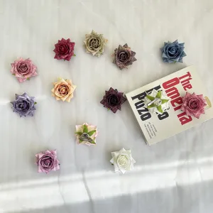 Artificial Rose Flower Corsage Brooch Fabric Small Rose Wedding Party Decor Apparel Accessories
