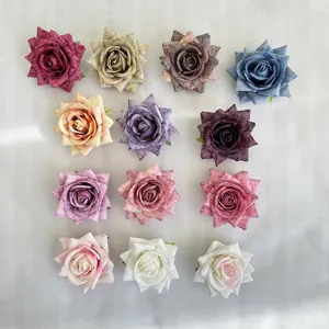 Artificial rose flower heads for wedding decoration, DIY corsage and costume accessories.