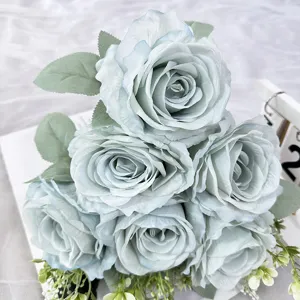 Bouquet di rose artificiali in seta per matrimoni decorazioni casa accessori foto