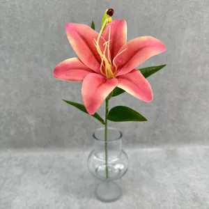 3D printed artificial lily flower single stem for wedding home decor floral arrangement