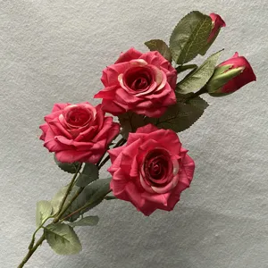 Artificial rose bouquet 5-head fake flowers for wedding home party decoration floral arrangement