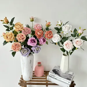 Kunstmatige rozen bloemenboeket neppe zijden rozen voor thuis bruiloft feest decoratie