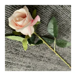 Fleur artificielle rose unique tige velours rose maison mariage décoration accessoire photo