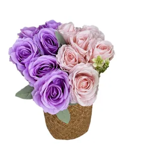 Bouquet di rose artificiali fiori di seta per decorazione di nozze casa centrotavola