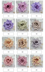 Artificial rose flower heads bulk for wedding decor DIY crafts floral arrangements multi colors