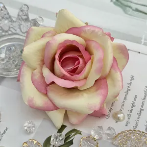 Artificial rose flower head fabric fake flowers for wedding party arch backdrop decor.