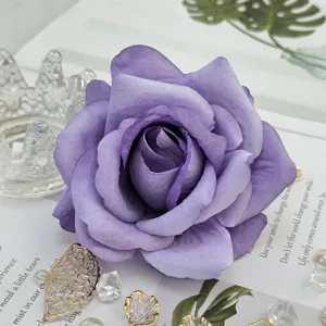 Artificial purple rose flower head for wedding arch and home decoration details
