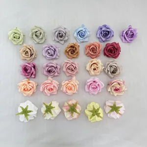 Artificial rose flower heads for wedding arch decor DIY crafts colorful silk roses bulk