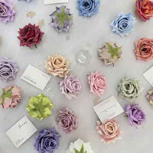Artificial rose flower heads for wedding decoration, DIY crafts, wreaths, and floral boxes.
