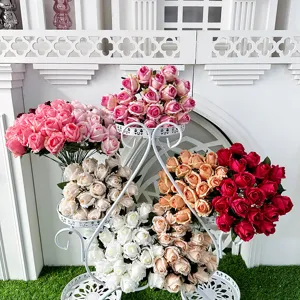 Künstliche Rosen Seidenblumen 18-Kopf mehrfarbiger Blumenstrauß für Heimdekoration Party