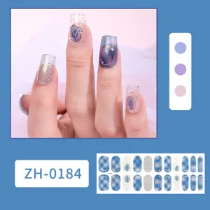 Waterproof nail wraps Japanese style full cover nail art stickers 22 tips DIY manicure decals