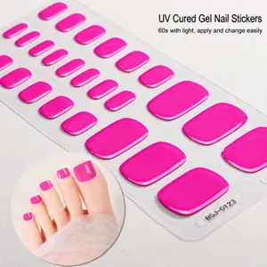 Strisce per unghie dei piedi in gel semi-curato in tinta unita per una facile pedicure.
