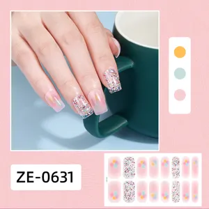 3D adesivi per unghie glitterati sfumati lucidi decorazioni manicure per donne eleganti