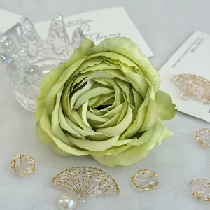 Tête de fleur de pivoine artificielle bouclée pour décoration de mariage et accessoires de boîte