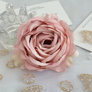 DIY tête de fleur de pivoine rose artificielle pour décoration de mariage et boîte cadeau.