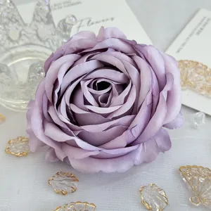 tete de fleur de rose artificielle violette diy mariage fete deco fond photo accessoire
