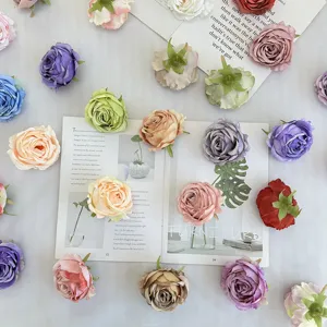 Têtes de fleurs artificielles pivoine rose pour mariage DIY décoration accessoires photo