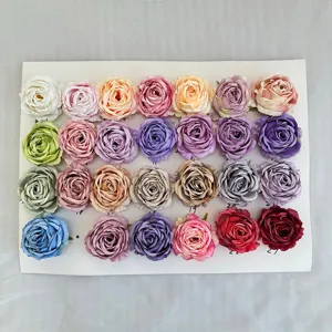 Têtes de fleurs artificielles rose pivoine pour décoration mariage DIY et fond de photographie.
