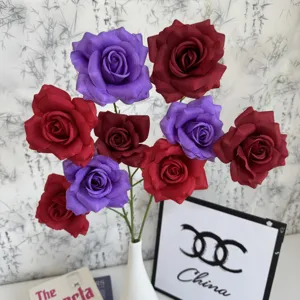 Künstlicher Seidenrosen Blumenstrauß mehrfarbige künstliche Blumen für Heimhochzeitsfeier Deko