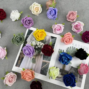 Artificial rose heads for wedding decoration, DIY craft floral arrangement and photography props.
