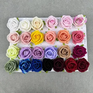 Artificial rose flower heads bulk for wedding party wall decor and photography props fabric.