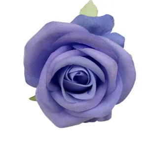 Artificial purple velvet rose flower head for wedding decoration DIY flower wall photography props.