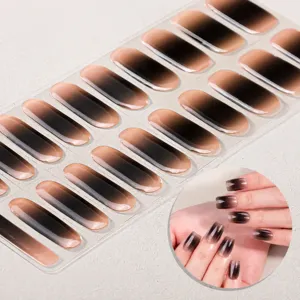 Strisce per Unghie in Gel UV Semicurate Sfumato Glitter Involucri per Unghie Professionali Press On Nails Adesivi
