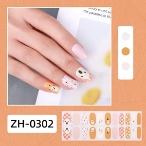 22 punte smalto per unghie adesivi scacchiera fantasma modello simpatici manicure