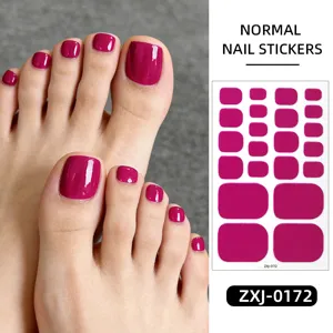 Einfarbige minimalistische Zehennagelaufkleber wasserdichte rosa Zehennägel Damen