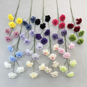 Multi-color artificial rose branches silk flowers for wedding home DIY floral decoration.