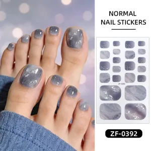 Autocollants d'ongles d'orteil dégradé d'été ciel étoilé brillant film design deco