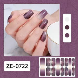 16 pz adesivi per unghie sfumato viola cielo stellato glitterati foil nail art decorazioni