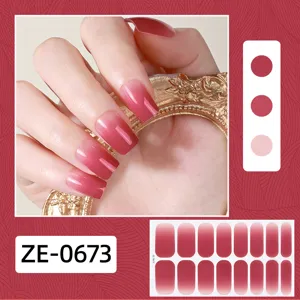 Gradient pink nail wraps 16 fingers minimalist press on nail stickers for daily wear amazon