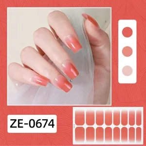 Gradient nail wraps for women, 16 tips minimalist ombre press on nail stickers for daily wear.