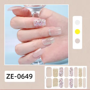 3D Glitter Strisce Smalto per Unghie Adesivi Gel Fiocco di Neve Nail Art Decorazioni