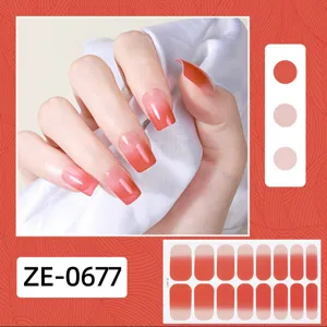 Gradient nail wraps gradient nail polish strips 16 fingers simple nail art stickers for women