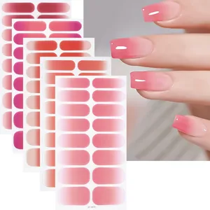 Gradient Nail Polish Film Stickers Simple European And American Nail Art Decals With Nail File