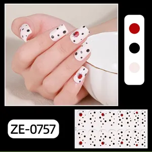 Ladybug polka dot nail wraps stickers manicure set for women stylish nail art decor