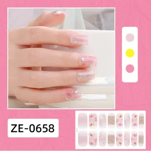 3d glitter sfumatura adesivi per unghie farfalla fiocco di neve manicure arte