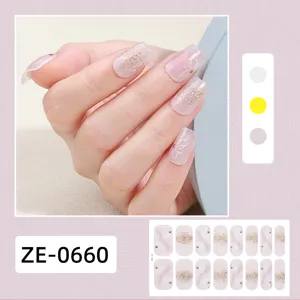 3D Glitter Smalto per Unghie Strisce Adesivi Floreali Nudi per la Vendita Calda