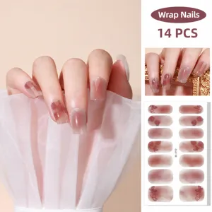 Adesivi per Unghie Floreali a Quadri con Glitter Sfumati Involucri Adesivi per Smalto per Unghie 3D Minimalisti da Donna Decorazione Quotidiana