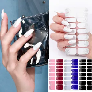 Adesivi per unghie con glitter sfumati copertura completa adesivi per nail art fai da te