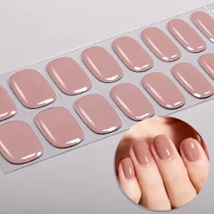 Ημι-σκληρυμένα αυτοκόλλητα νυχιών gel UV μονόχρωμα σε μινιμαλιστικό ιαπωνικό στιλ