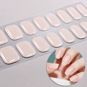 Μονόχρωμες ημιπολυμερισμένες λωρίδες gel νυχιών μινιμαλιστικά UV αυτοκόλλητα για γυναίκες