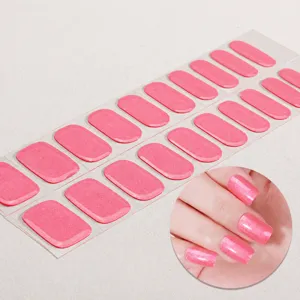Strisce per unghie in gel semi-polimerizzato rosa glitter adesivo UV per manicure art