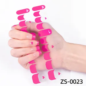 French Style Nail Polish Film Adhesive Nail Stickers Full Cover Manicure Art Decals Elegant Finger Decoration Beauty