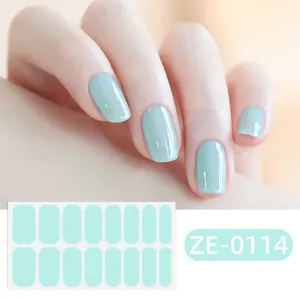 Adesivi per smalto per unghie semplice 16 tinta unita impermeabili adesivi per manicure