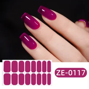 Adesivi per unghie tinta unita 16 punte magenta lucido decalcomanie per nail art adesive